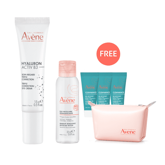 Hyaluron Activ B3 Eye Contour X Micellar Lotion 20 ml X 3x Ceanance Gel 10 ml X FREE Pouch