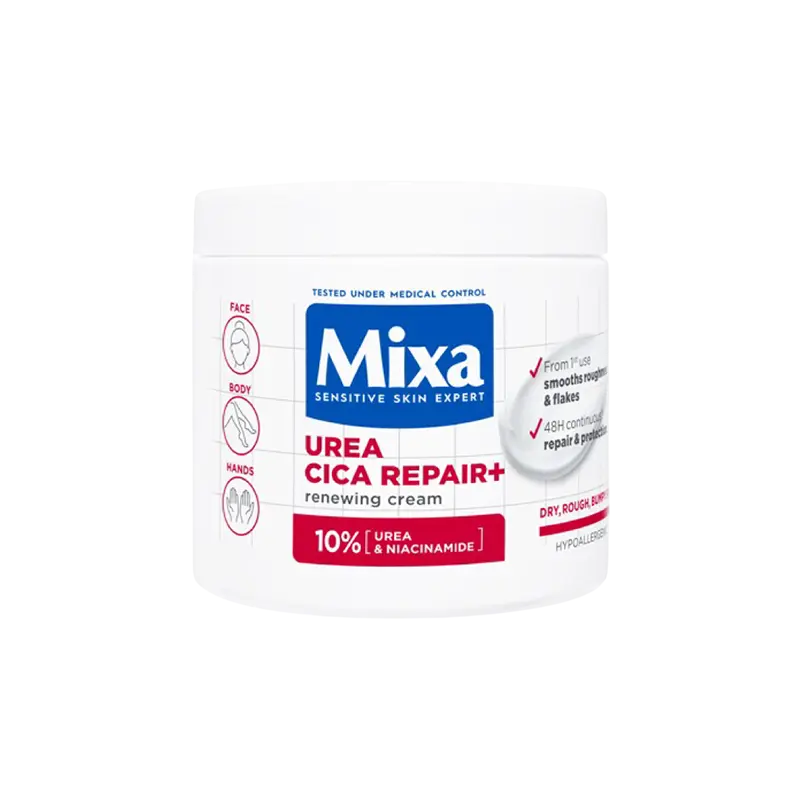 Urea Cica Repair Cream Jar - For Keratosis Pilaris, Dry, Flaky, Strawberry, Rough, & Fragile Skin & Tiny Reddish Bumps