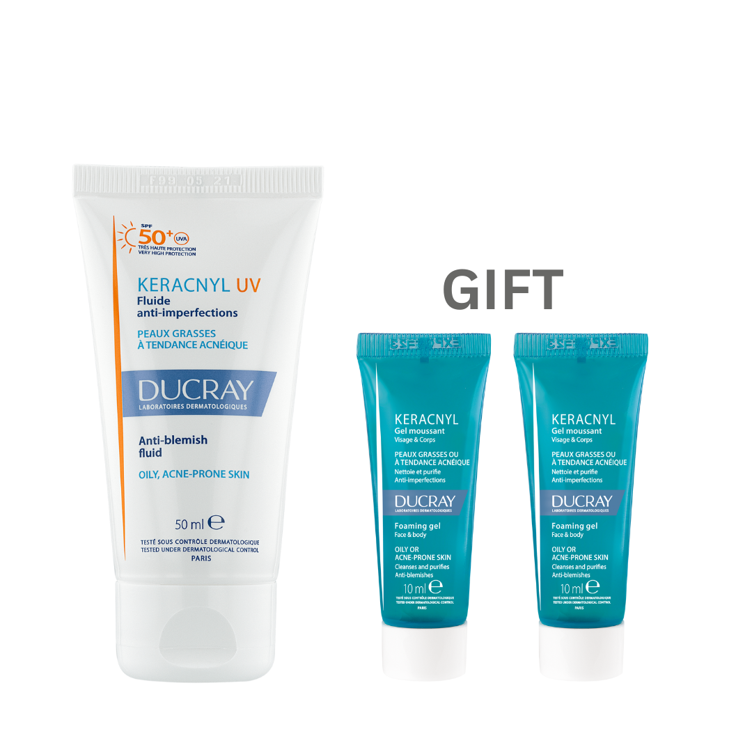 Buy Keracnyl UV SPF 50+ & Get ducray keracnyl gel 20ml