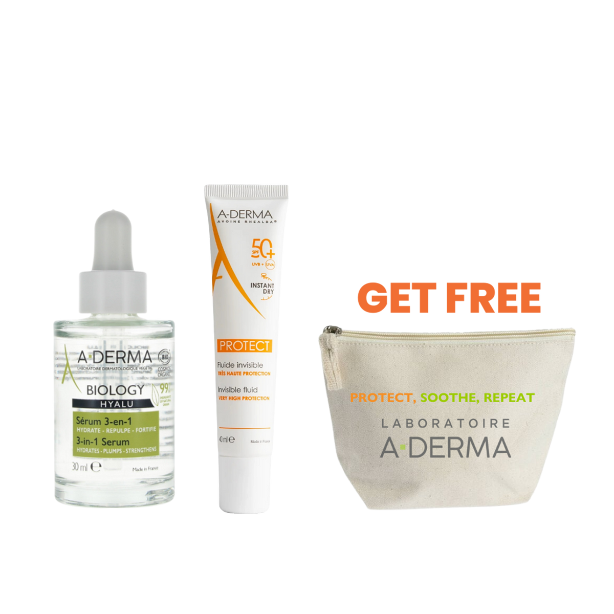 Protect Invisible Fluid SPF 50+ X Biology Hyalu 3 in 1 Serum