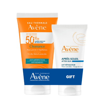 Buy Avène Cleanance Sunscreen SPF 50+ Get Avène After Sun Repair Lotion travel size