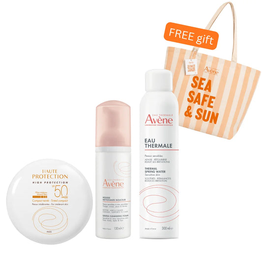 Compact Foundation Sand SPF50+ X Cleansing Foam X Thermal Water X FREE Beach Bag