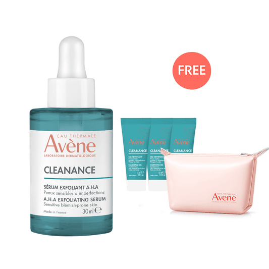 Cleanance Exfoliant AHA Serum X 3x Cleanance Gel 15 ml X FREE Pouch