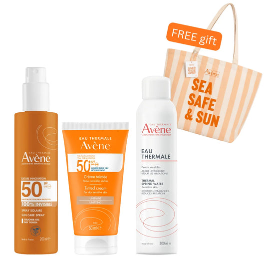 Spray SPF50+  X Tinted Cream SPF50+ X Thermal Water X FREE Beach Bag
