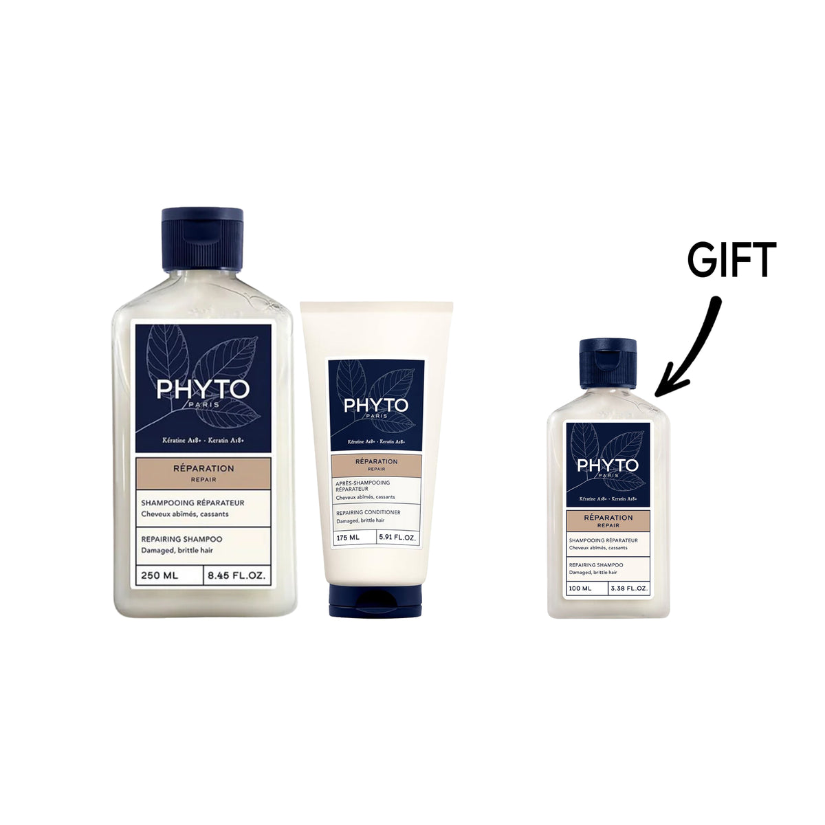 Buy 1x Phyto Repair Shampoo + 1x Phyto Repair Conditioner Get Repair Shampoo 100 ml FREE