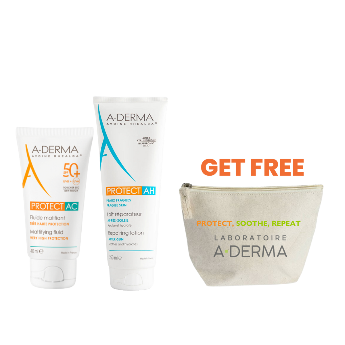 Protect AC Mattifying Fluid SPF 50+ X Protect After-sun Repairing Lotion