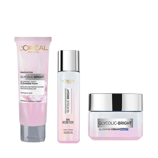 Glycolic Bright Toner X Face Wash X Night Cream