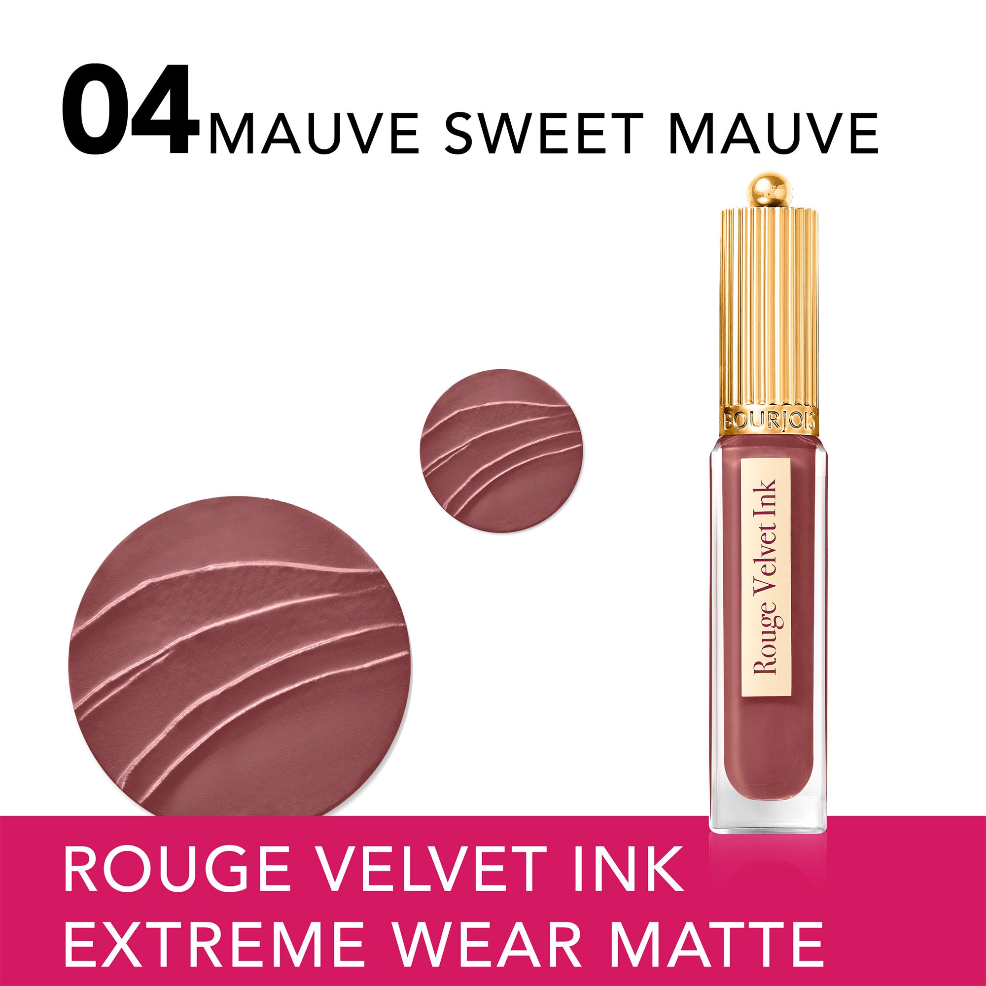 Rouge Velvet Ink Matte Liquid Lipstick 04 Mauve sweet Mauve