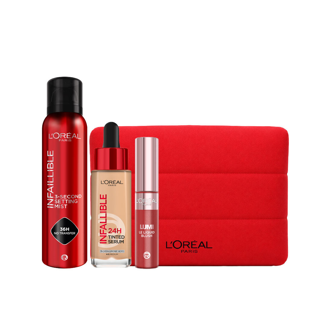 Infaillible Setting Spray X Tinted Serum X  Le Lumi Liuid Blush