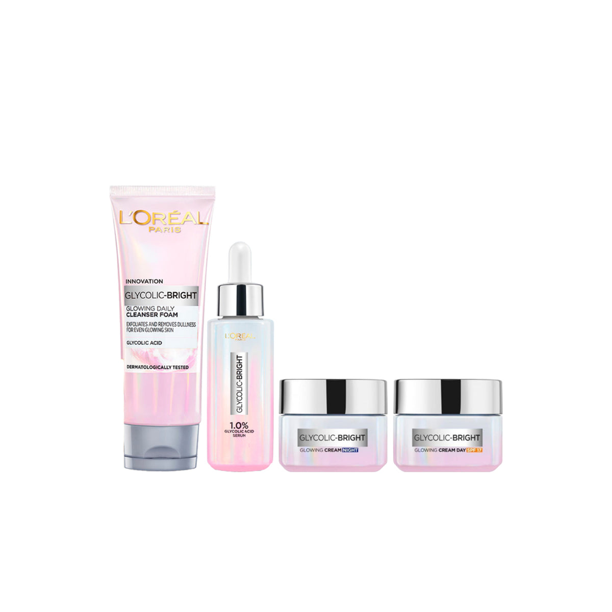 Glycolic Bright: Wash X Serum X Day Cream x Night Cream