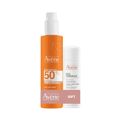 Buy Avène Sunscreen spray SPF50+ 200ml Get Avène Thermal Spring Water Spray